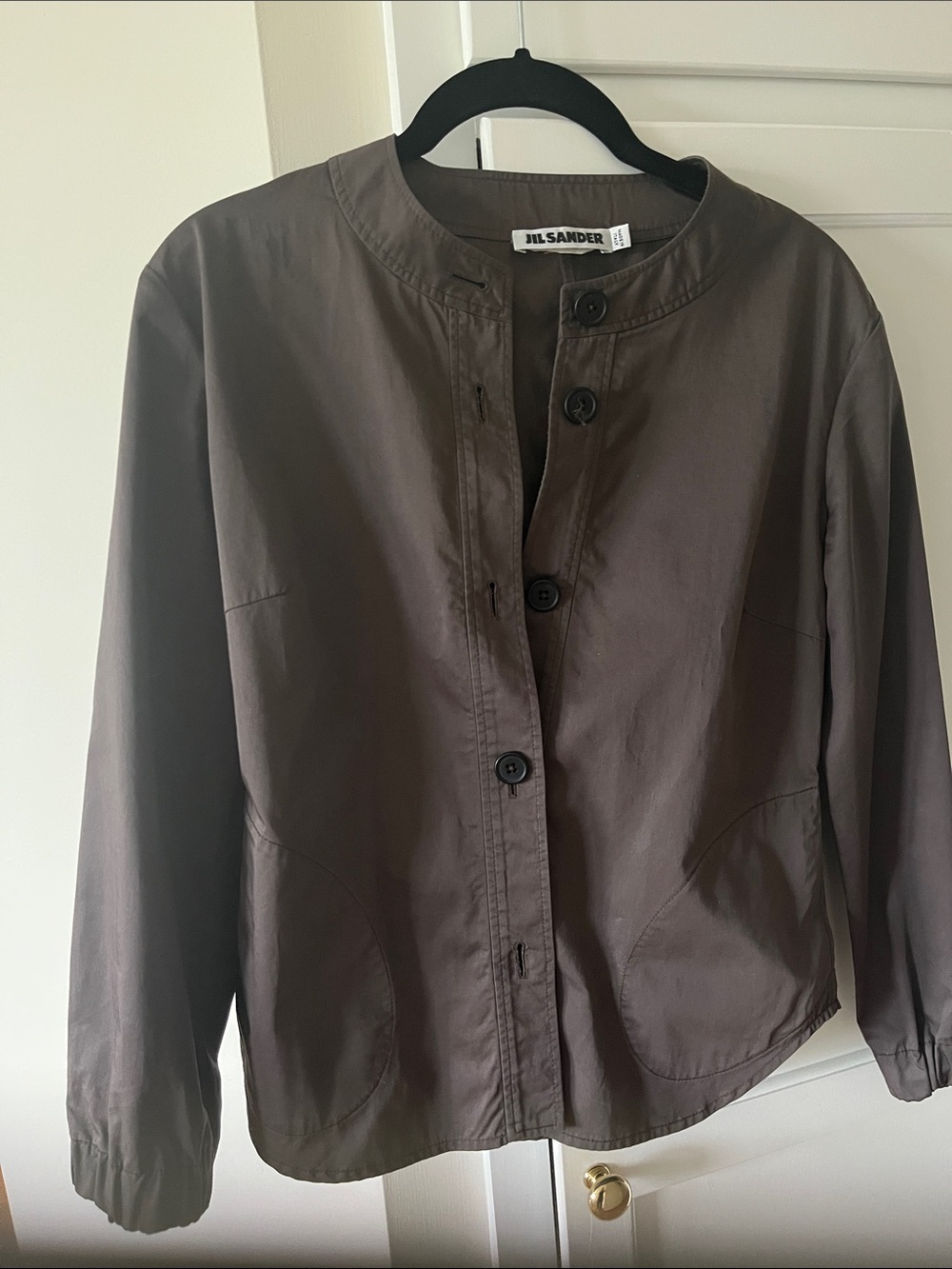 Jil Sander Brown Crewneck Button Jacket
